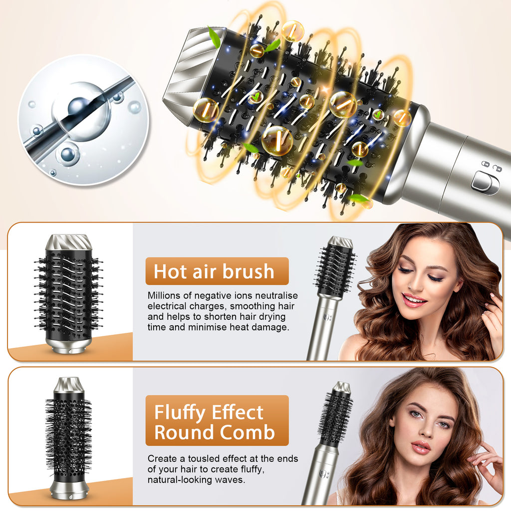 Hair Styler Airbrush Pro 6 In 1, 1 0 0 0W Air Styler Hair Dryer, 6 In 1 Multi Style